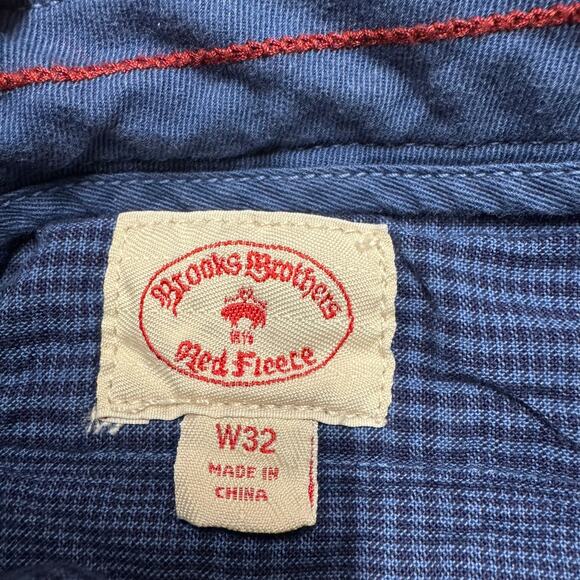 Brooks Brothers Red Fleece Men Blue Chino Cotton Shorts Size 32 Preppy 9" Inseam - Picture 3 of 7